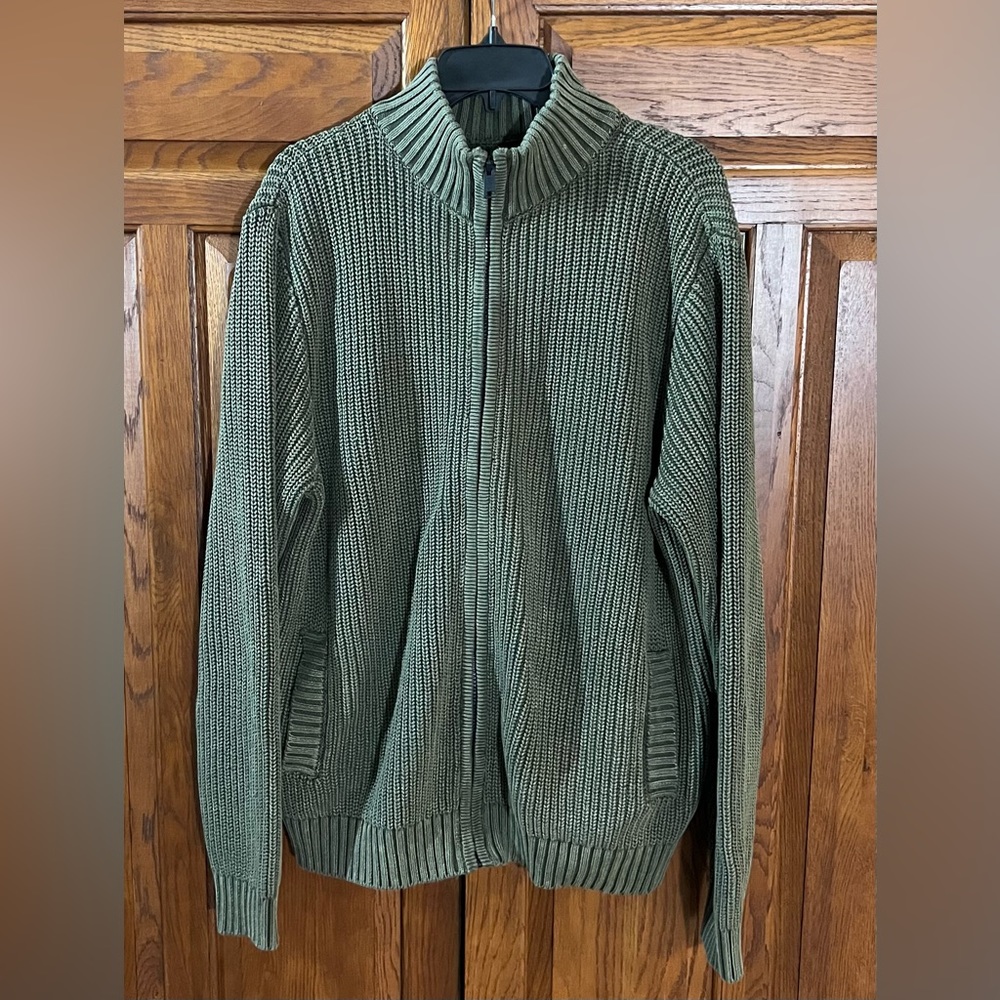 Lucky Brand Full Zip Sweater - Green - Men’s Large (105)